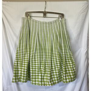 Margarita Green Size 14 Abstract Polka Dot Pleated Flare Skirt Fully Lined Catos